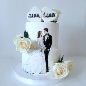 Свадебный торт с фотопечатью