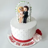 Свадебный торт "Love is" белый
