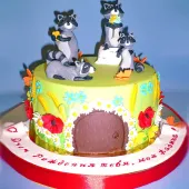 Детский торт с енотами