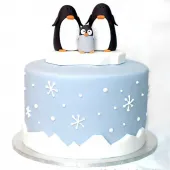 Торт "Пингвины на льдине"