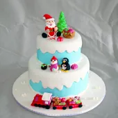 Новогодний торт "Дед Мороз и игрушки"